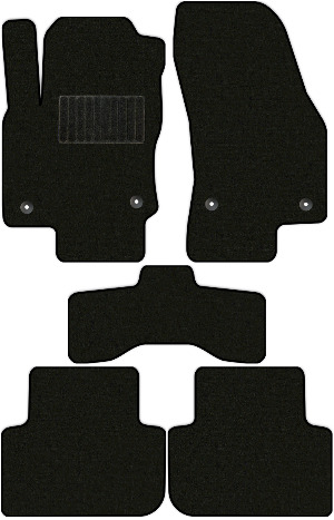 Коврики текстильные "Комфорт" для Volkswagen Tiguan II (suv / AD1) 2021 - Н.В., черные, 5шт.
