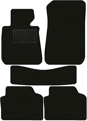 Коврики текстильные "Комфорт" для BMW 3-Series V (универсал / E91) 2008 - 2012, черные, 5шт.