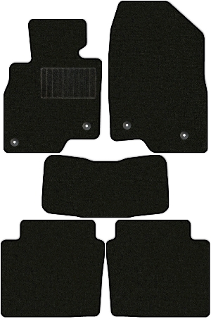 Коврики текстильные "Стандарт" для Mazda 6 III (седан / GL) 2017 - Н.В., черные, 5шт.